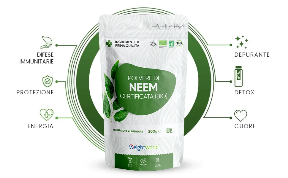 I benefici della polvere di Neem per il sistema immunitario, le per il cuore e per la detossificazione