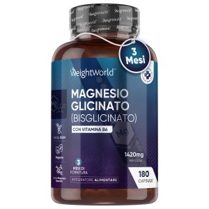Confezione Magnesio Glicinato (Bisglicinato) 180 Capsule WeightWorld