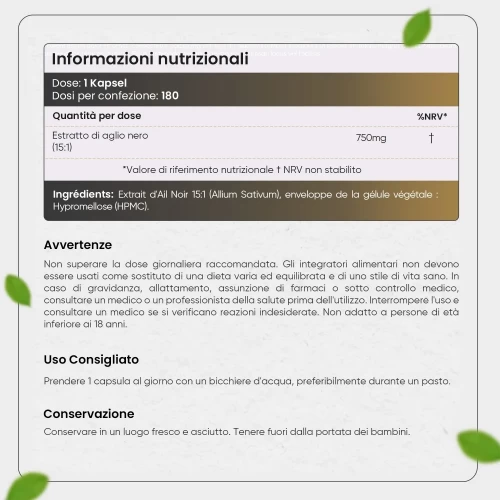 Aglio Nero Fermentato, 50 capsule veg - Solaray - VitalAbo Shop Online  Italia